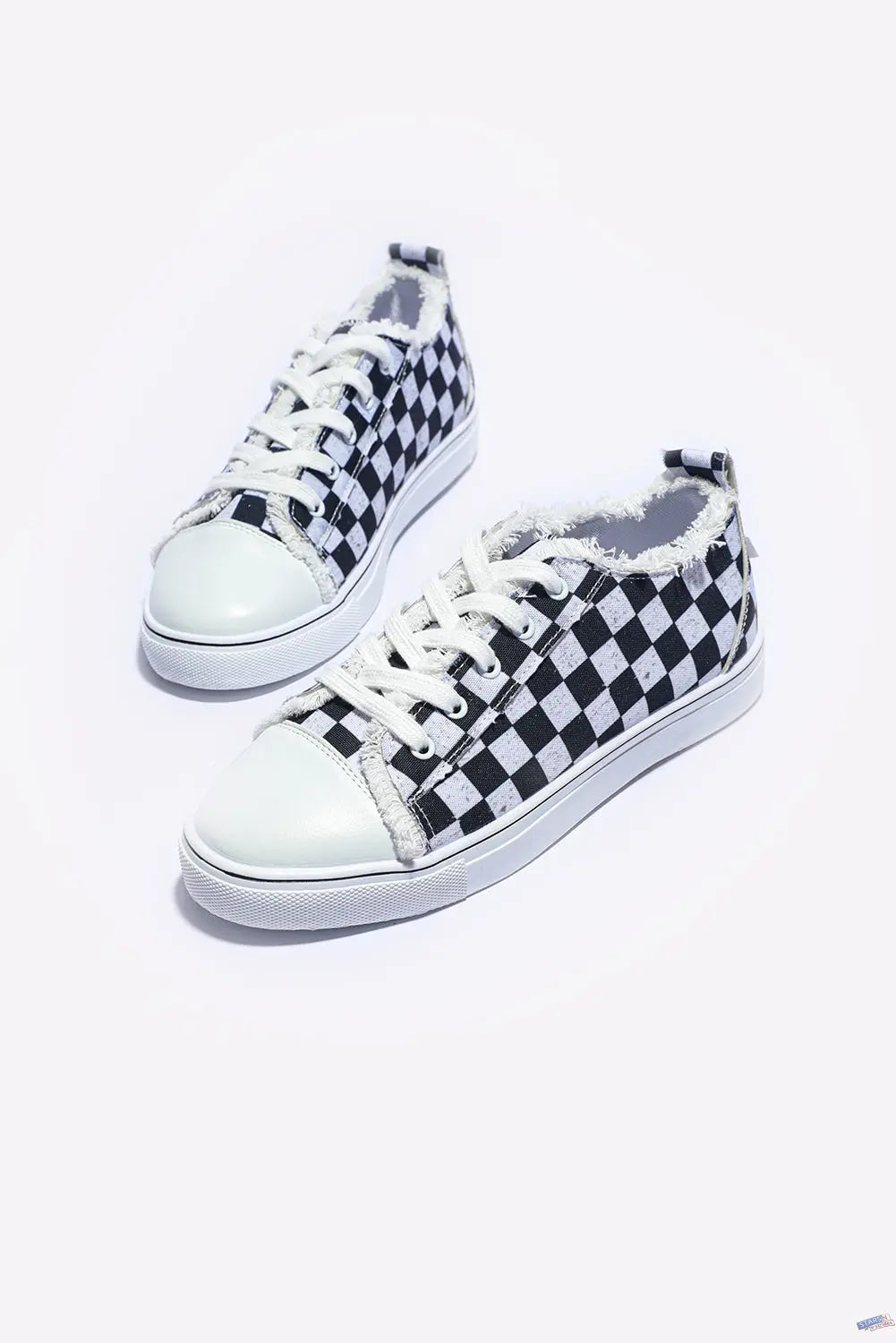 Black Checkered Sneakers Lovely Girl World